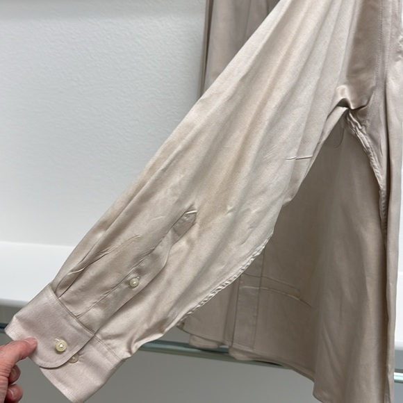 Lord & Taylor Made in USA 100% Cotton Pinpoint Men’s 18- 34/35‎ Long Sleeve Tan - Picture 6 of 11